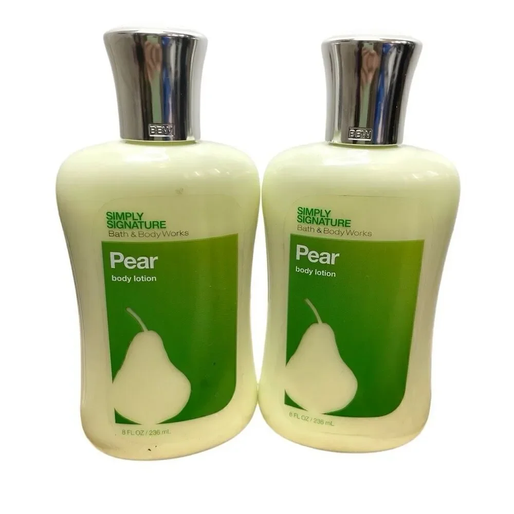 Bath & Body Works Simply Signature Pear Body Lotion 8oz. X 2 RARE Lot Bundle